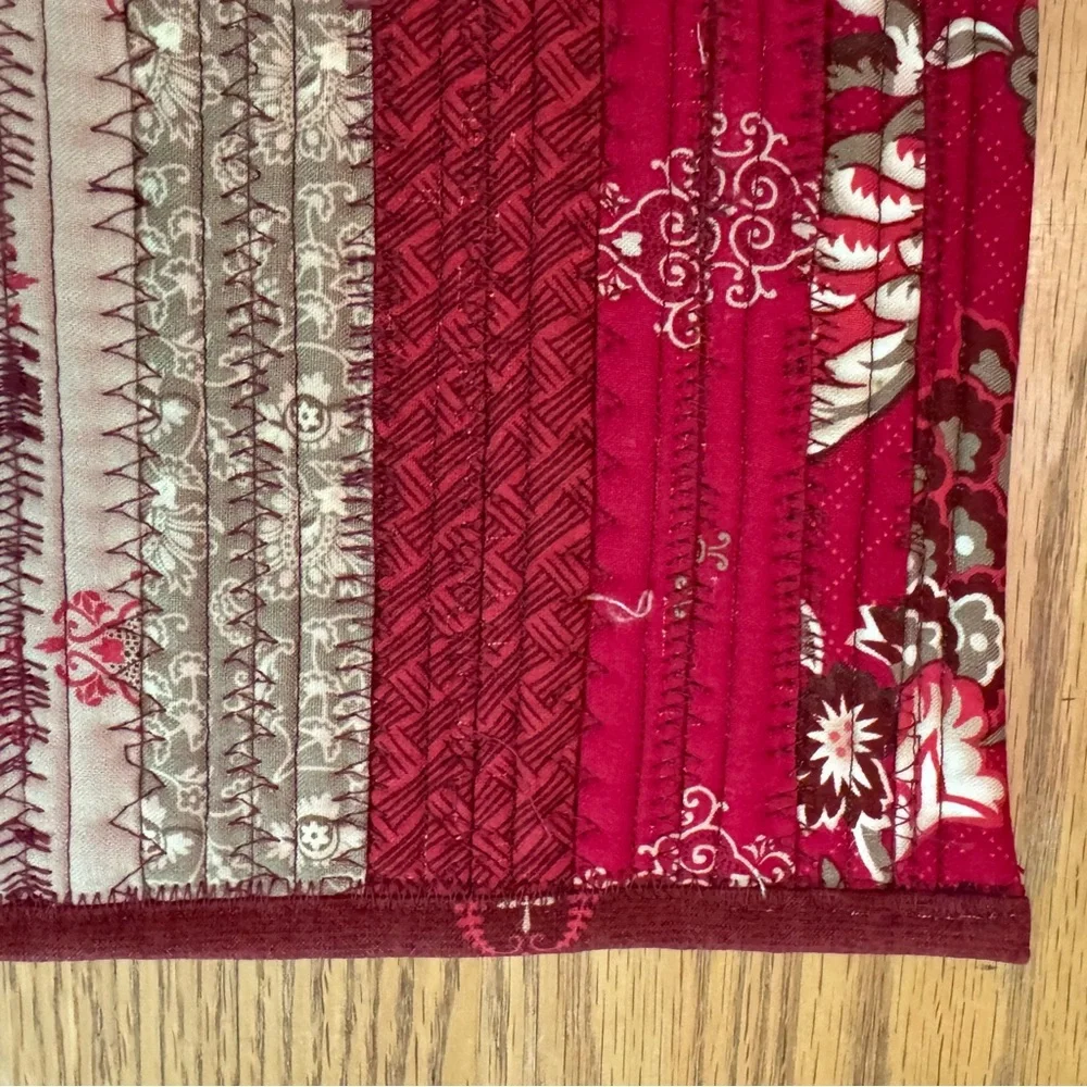 2 Quilted Placemats Handmade Machine Sewn Heavy 13
